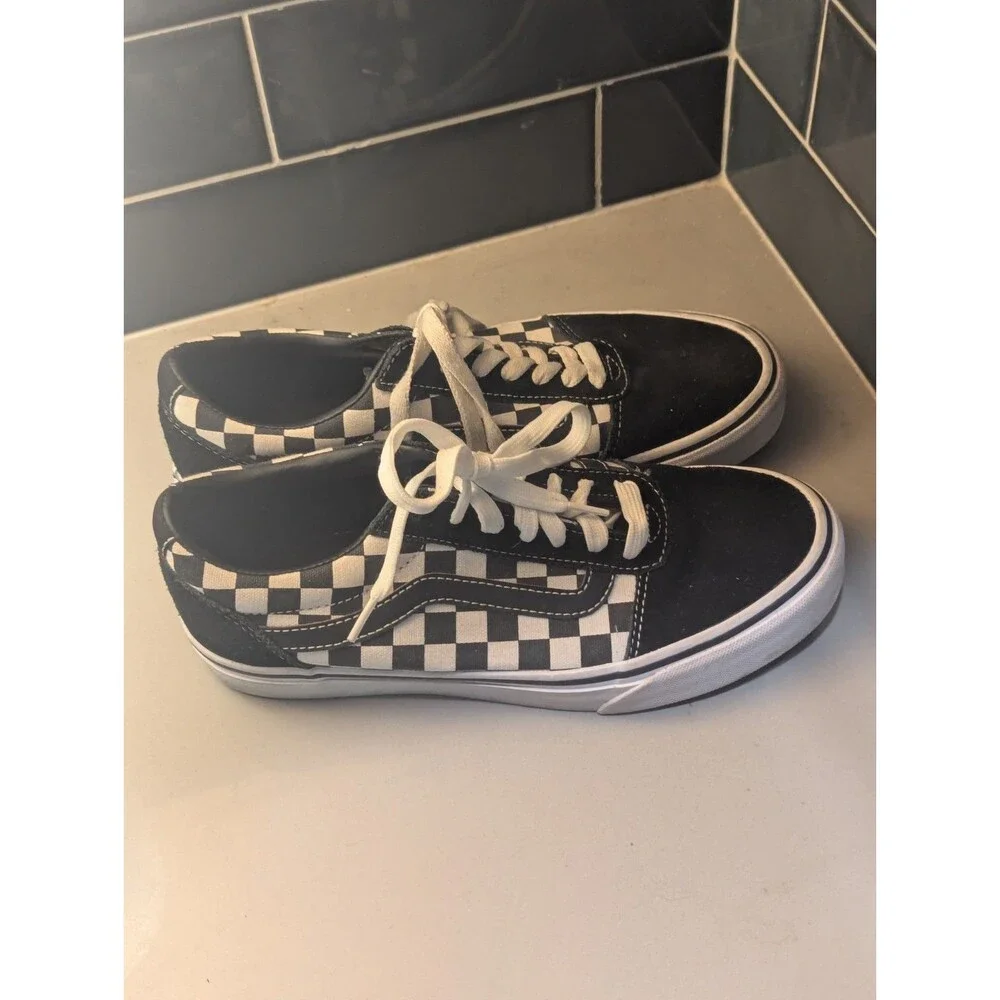 RARE🔥 VANS Old‎ Skool Checkerboard Flag Sz 7 Men's Skateboarding Shoes BMX